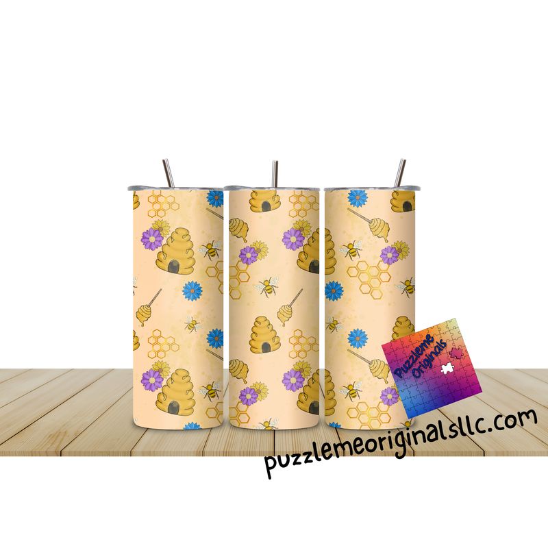 Bee Themed Seamless Gold Background