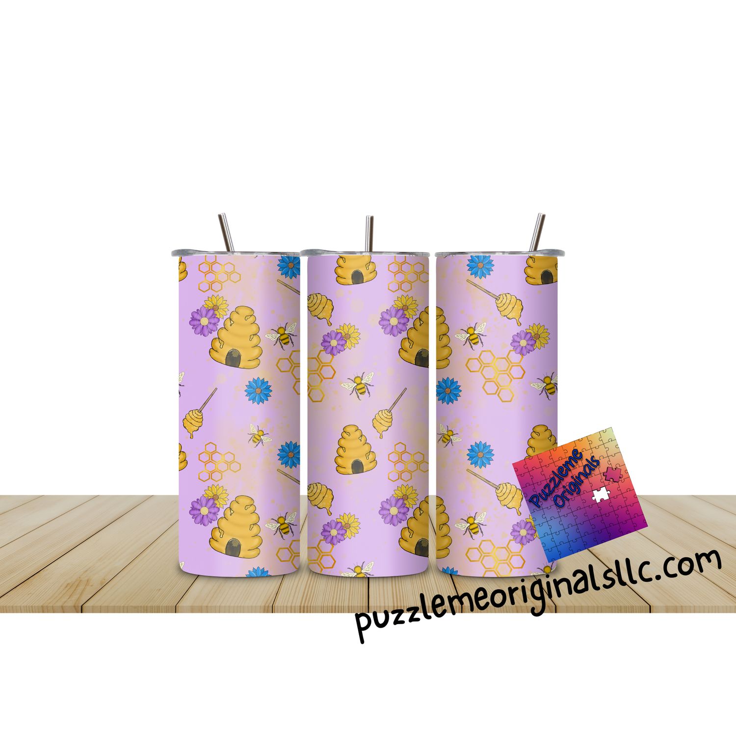 Bee Themed Seamless Purple Background