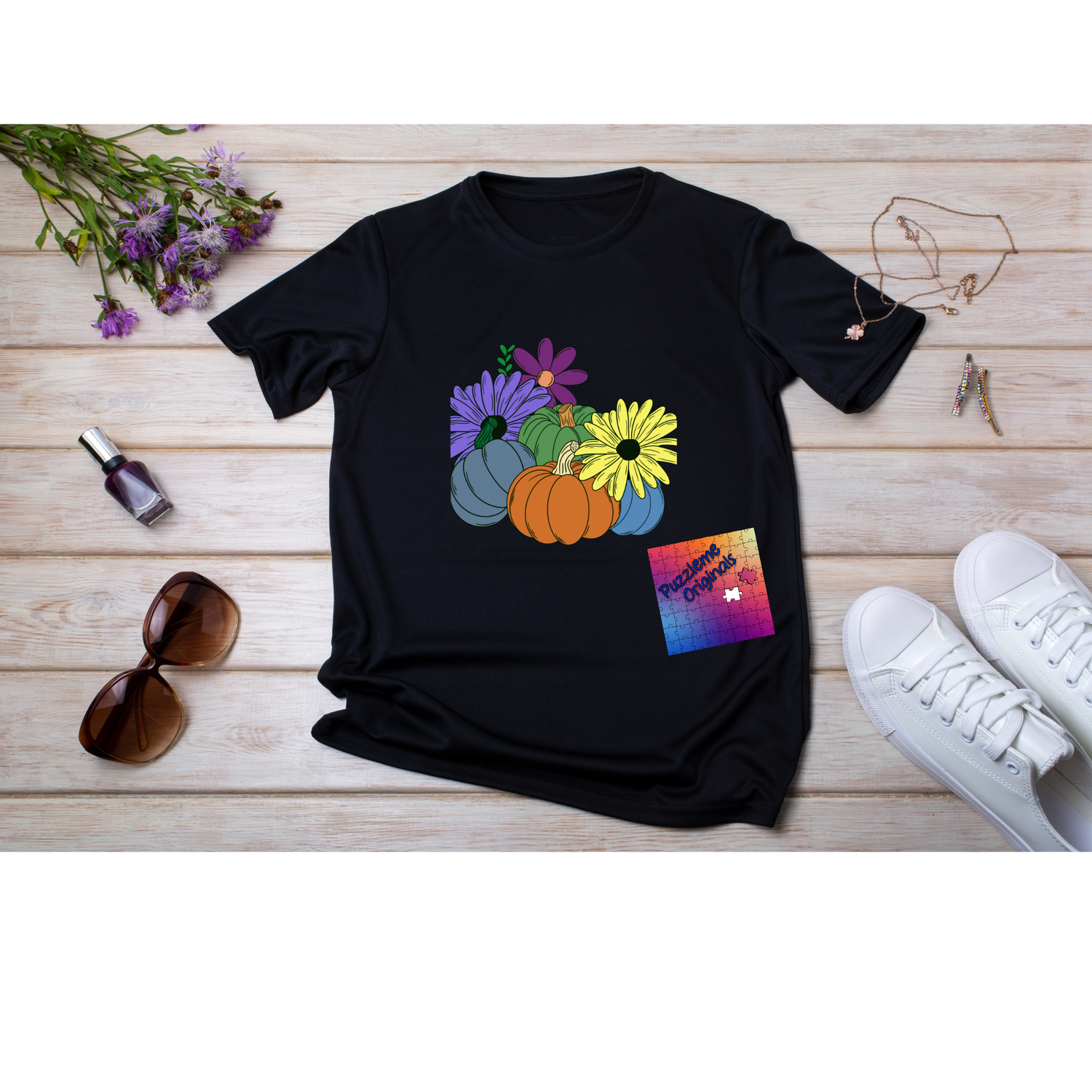 Floral Pumpkins Transfer