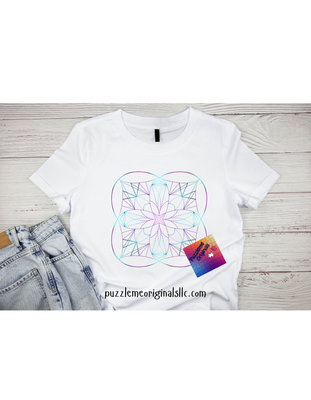 Teal Purple Mandala Transfer