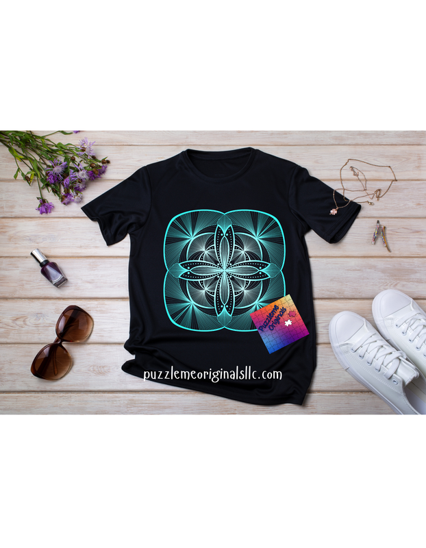 Teal Silver Mandala Transfer