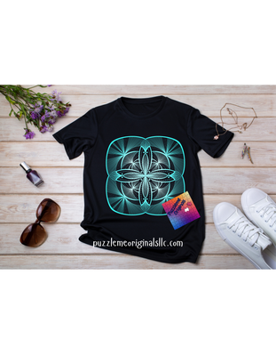 Teal Silver Mandala Transfer