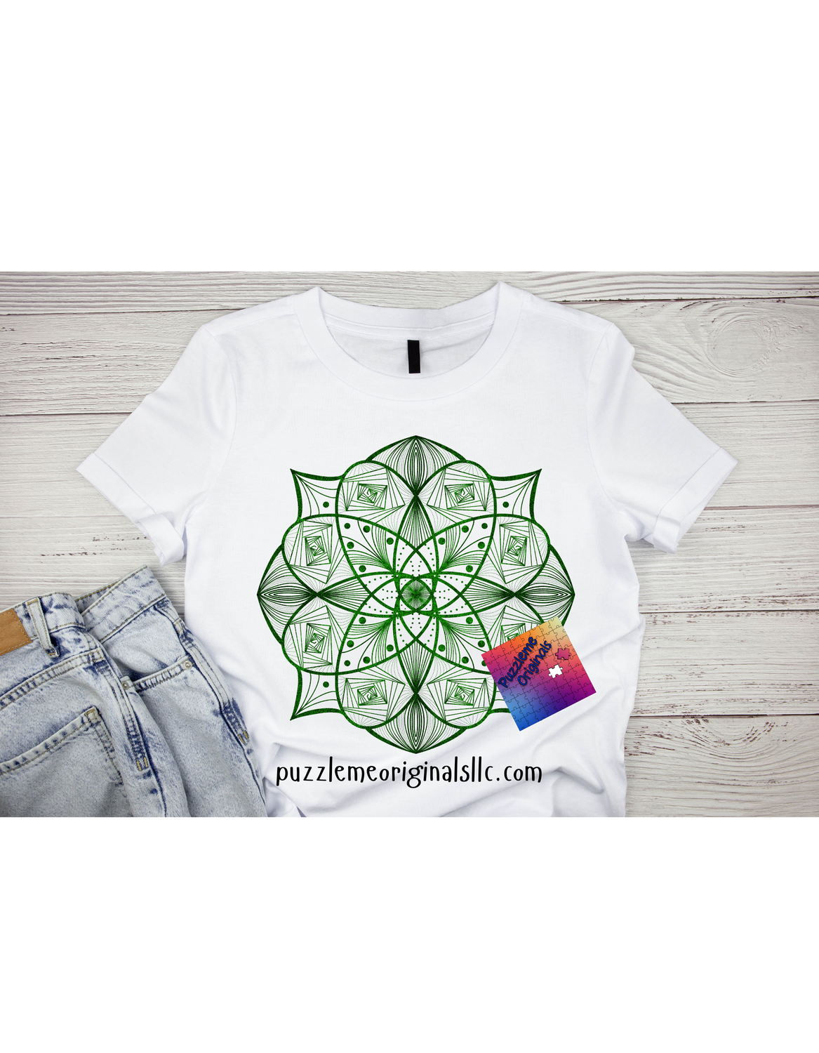 Dark Green Mandala Transfer