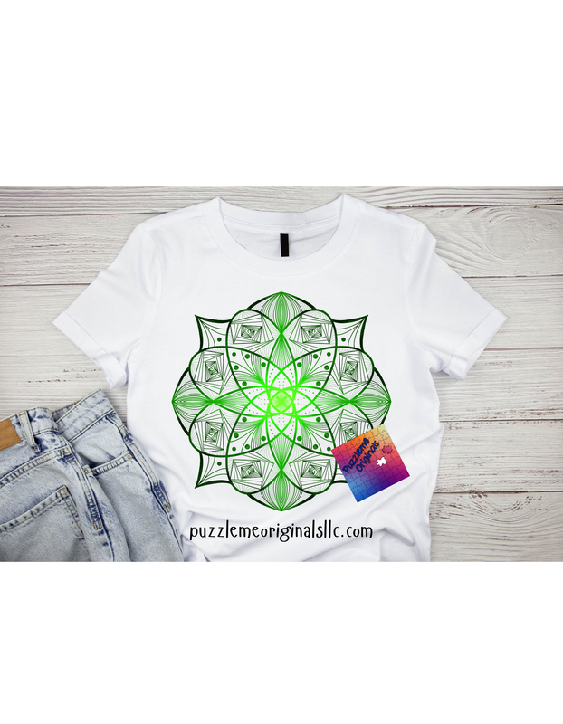 Green Ombre Mandala Transfer