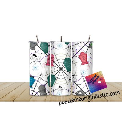 Colored Coffin with Spider webs Seamless