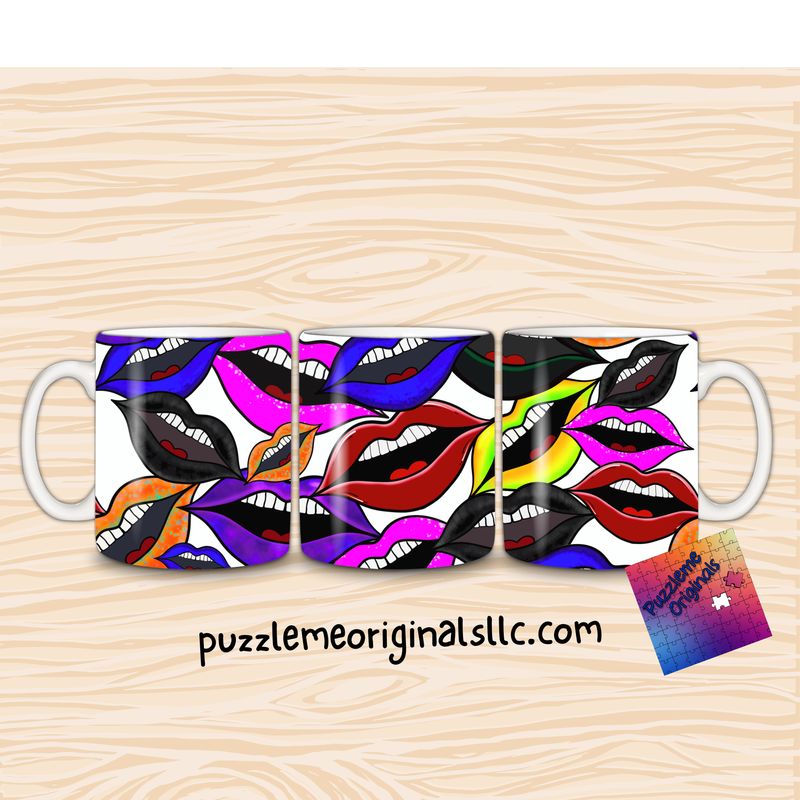 Kiss My Lips Transparent Seamless Tumbler Wrap