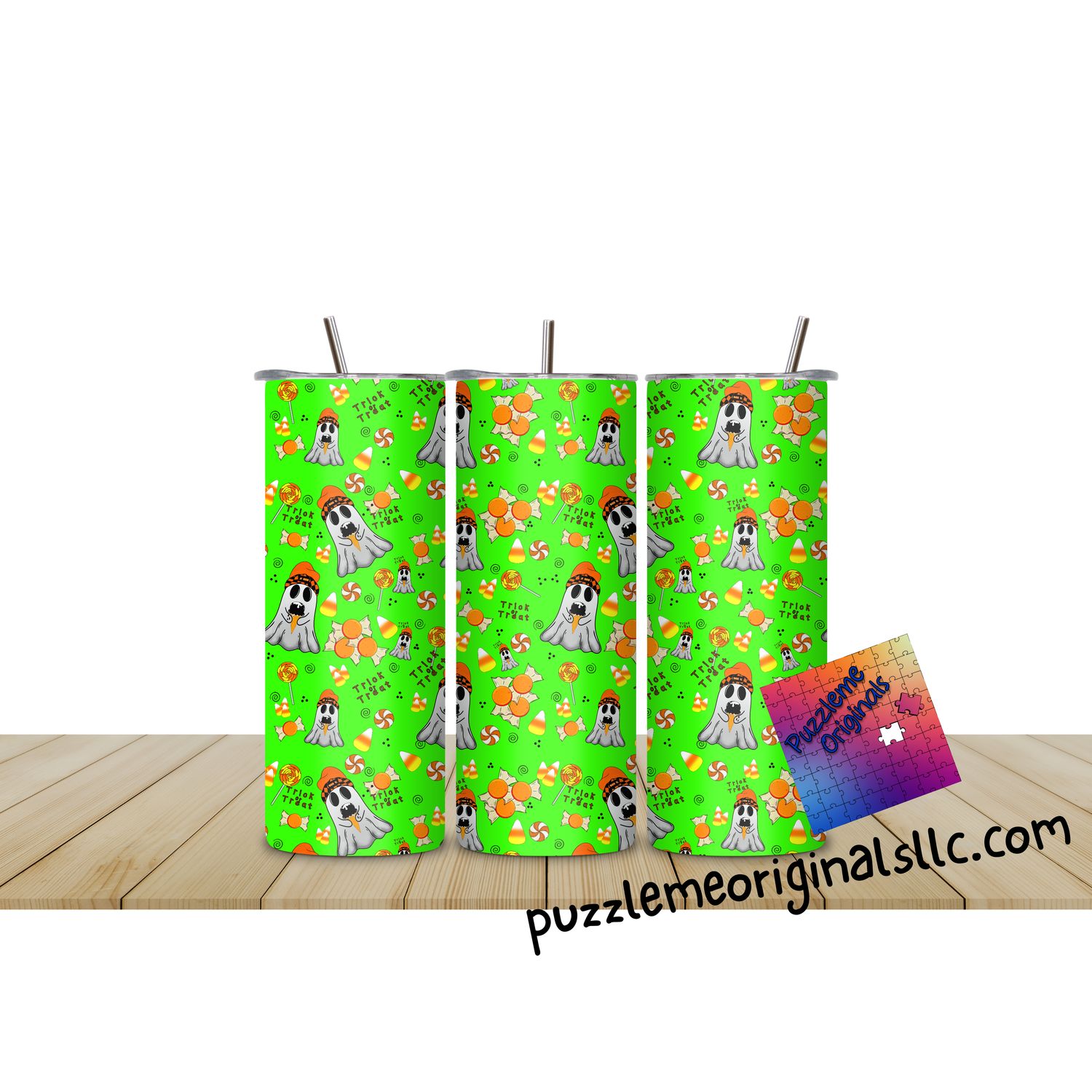 Trick or Treat Small Seamless Lime