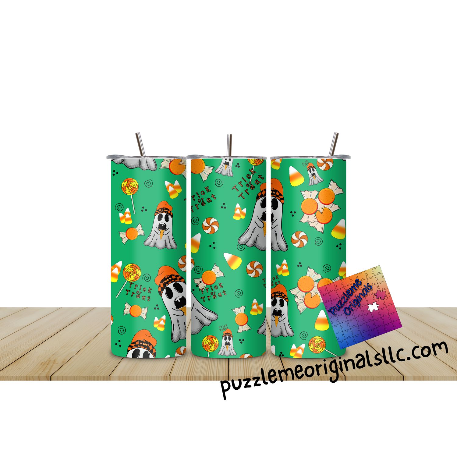 Trick or Treat Seamless Green