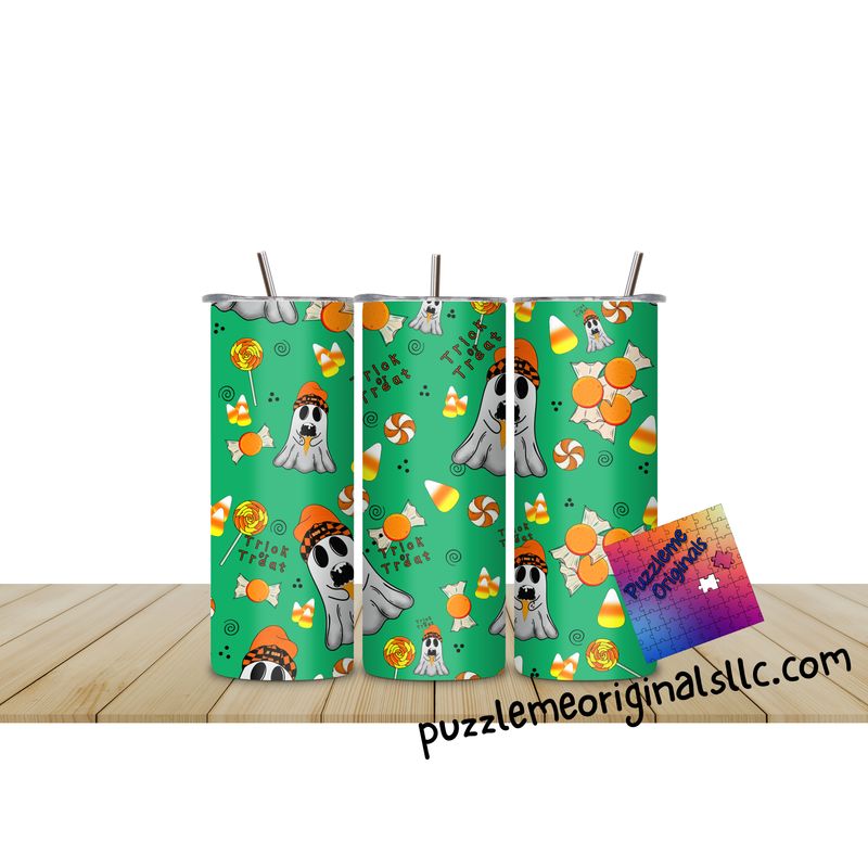 Trick or Treat Seamless Green