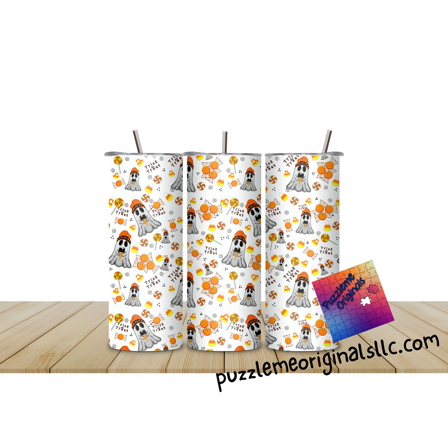 Trick or Treat Small Seamless White