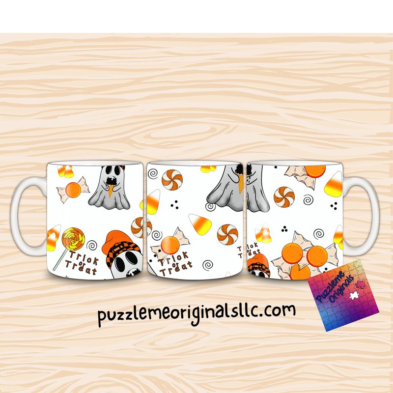 Trick or Treat Seamless White