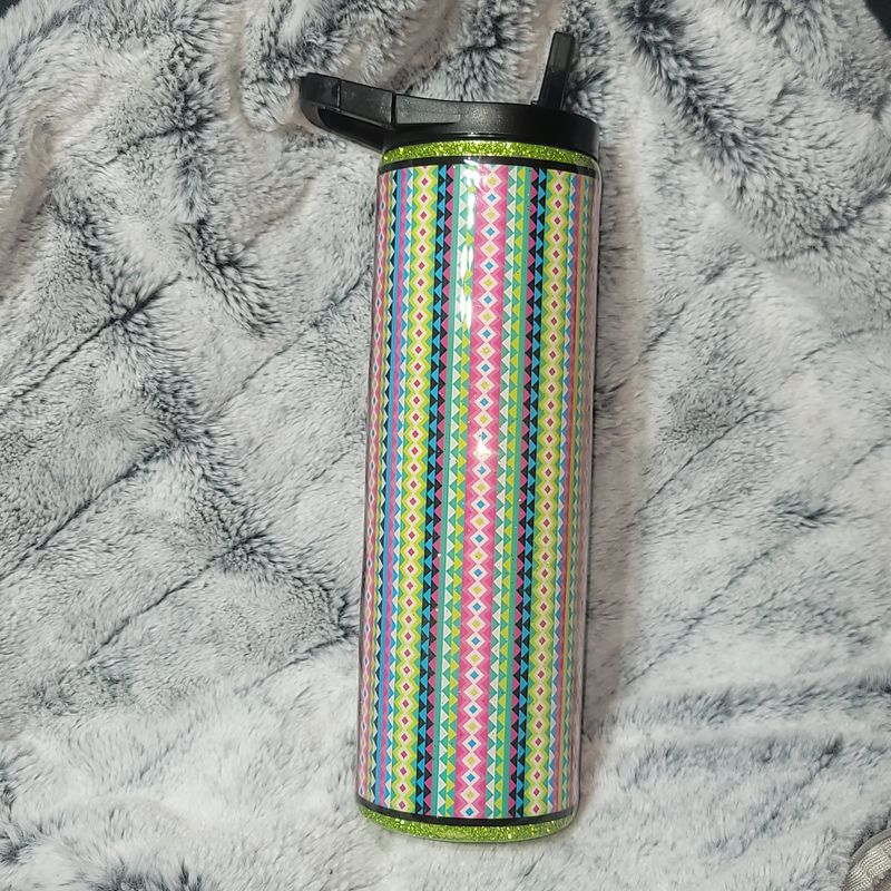 20 oz Duo Skinny Hydro-Sport Stainless Steel Epoxy Tumbler - Stripey Stripe
