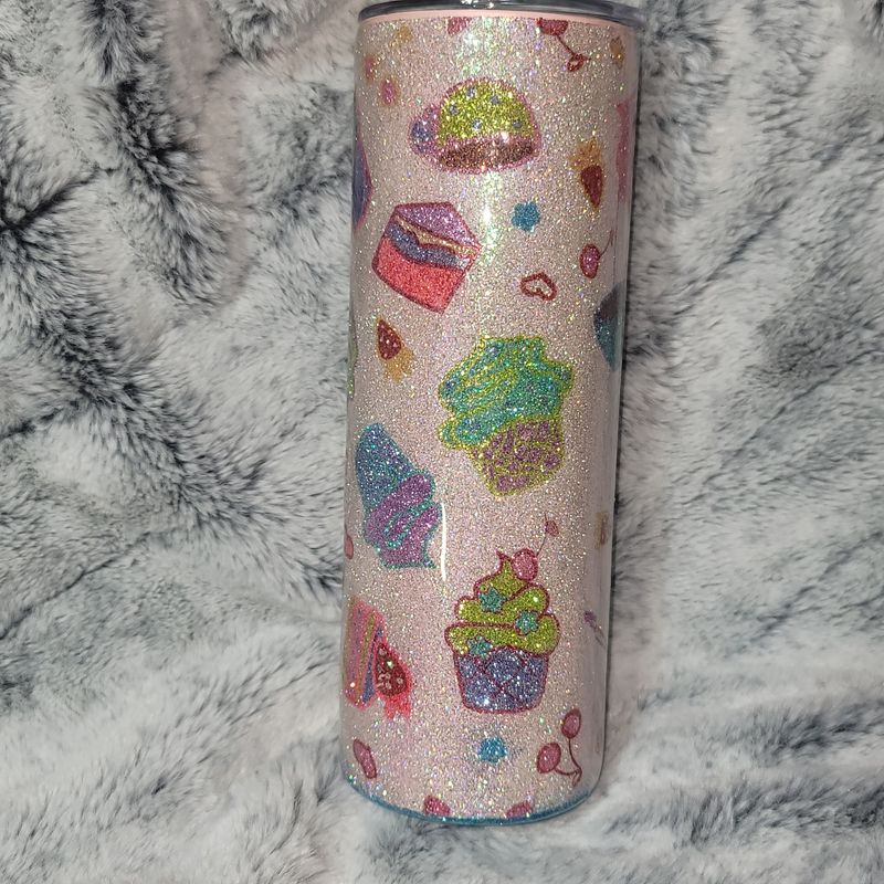 20oz Stainless Steel Epoxy Tumbler - Glittered Bakery Sweets