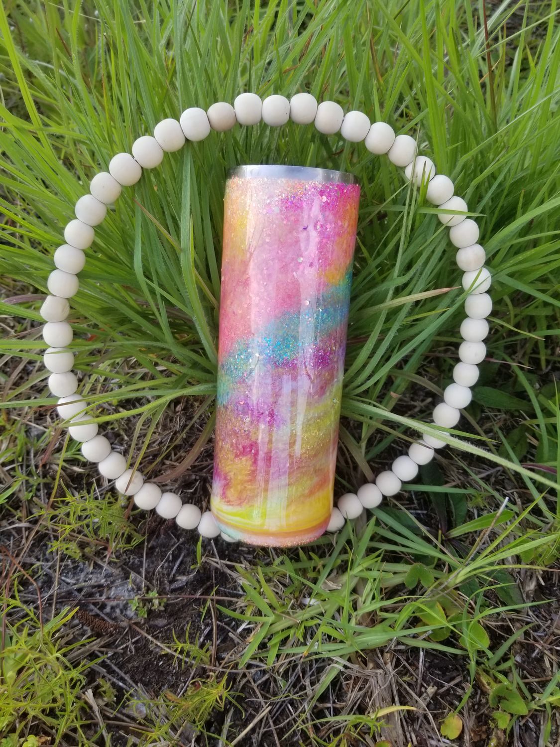 30oz Stainless Steel Epoxy Tumbler - Light Pastel Milky Way