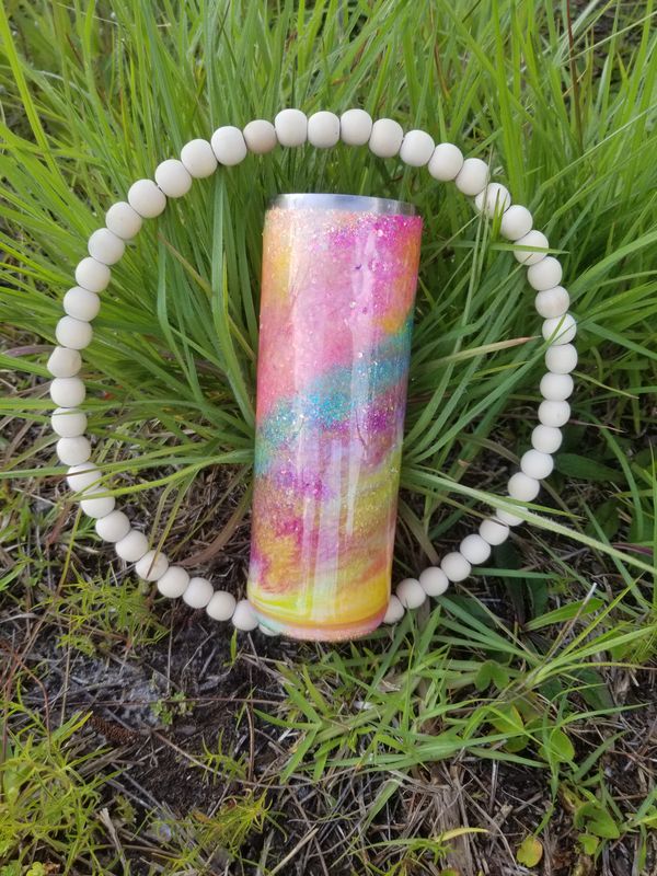 30oz Stainless Steel Epoxy Tumbler - Light Pastel Milky Way