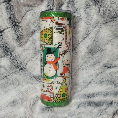 20oz Stainless Steel Epoxy Tumbler - Christmas Themed