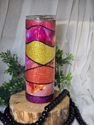 20oz Stainless Steel Epoxy Tumbler - Geometric 7 Colorful