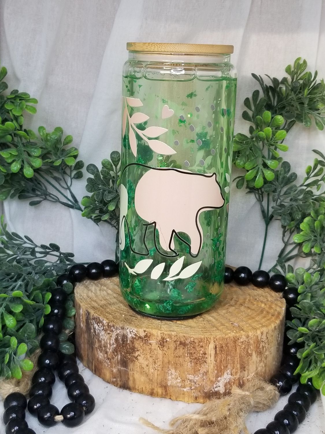 Glass Snow Globe Tumbler - Mama Bear