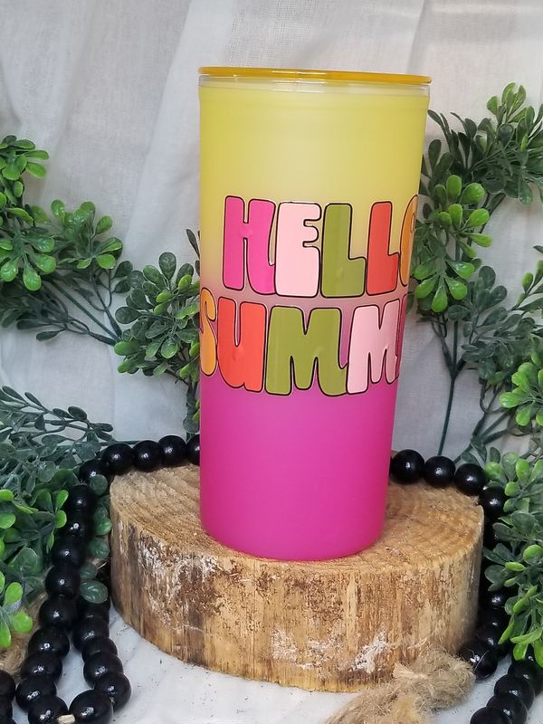 20 oz Two-Tone Ombre Cold Cup with Vibrant UV DTF Design