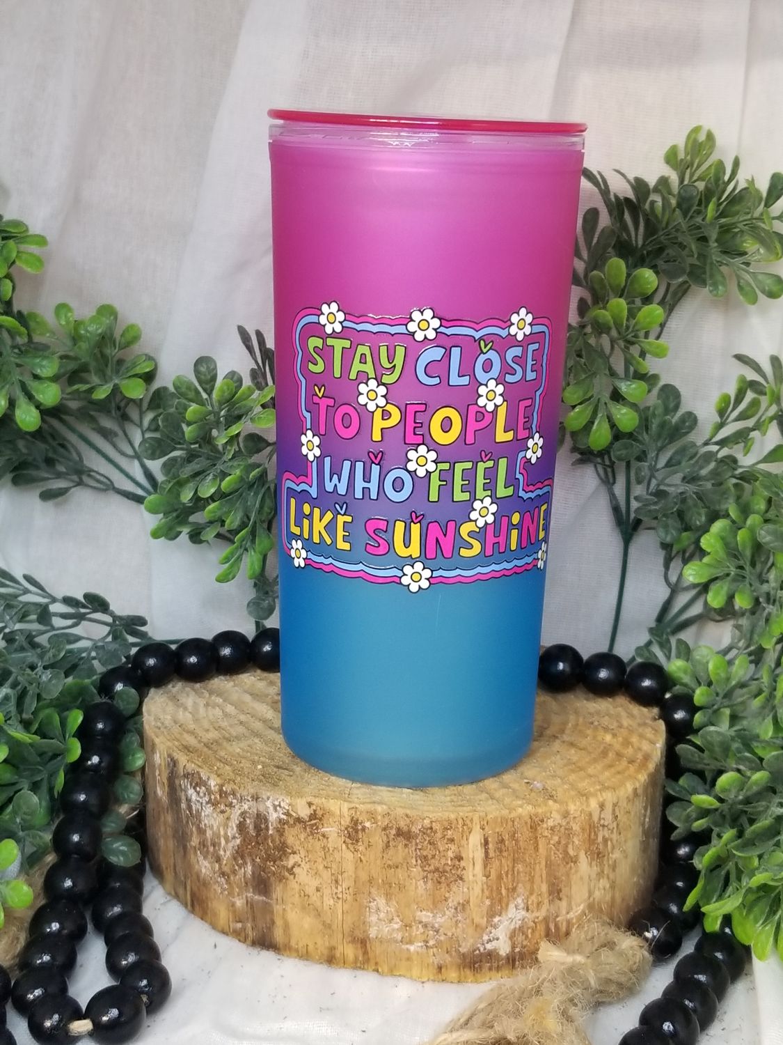 20 oz Two-Tone Ombre Cold Cup with Vibrant UV DTF Design