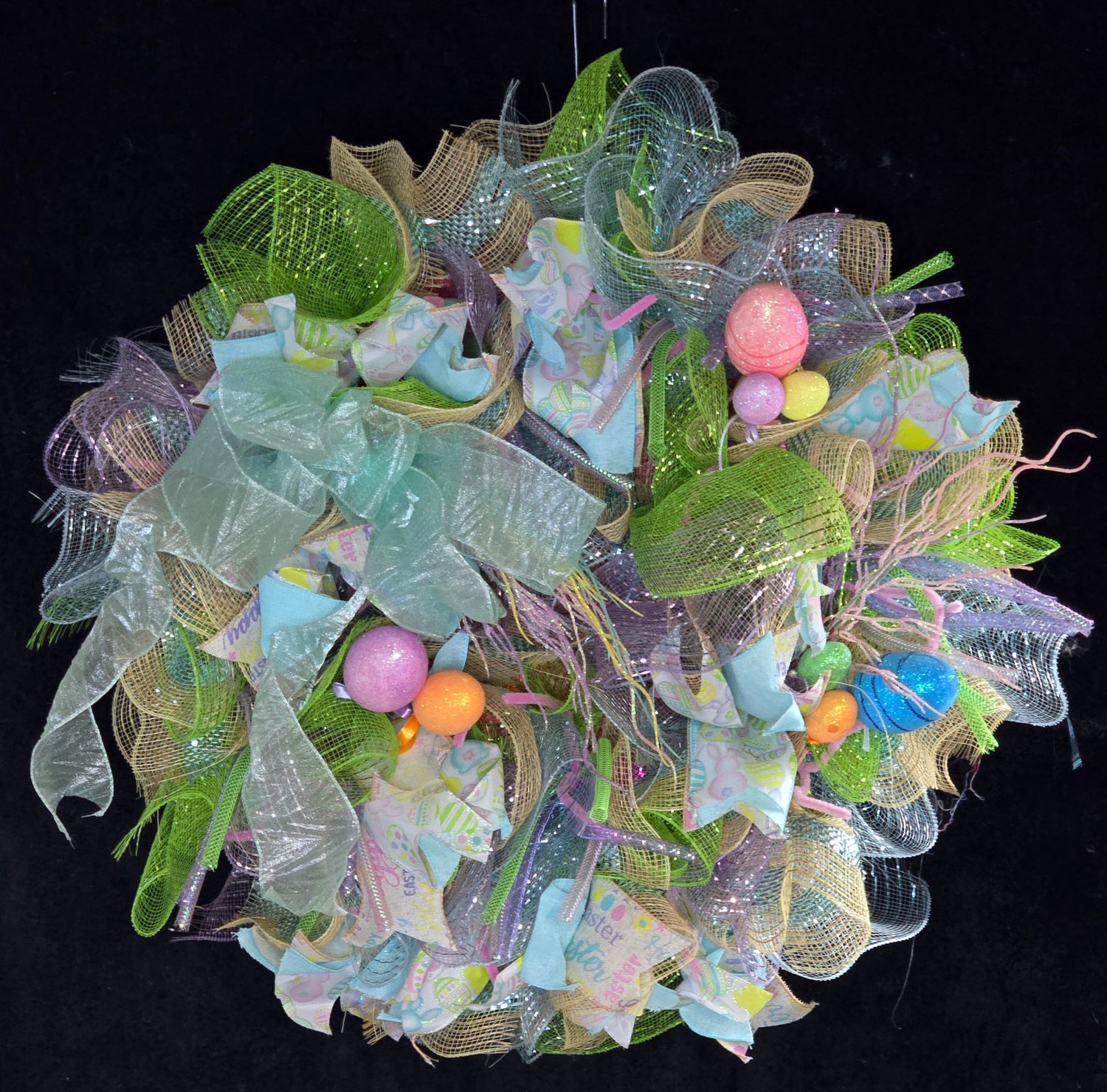 18&quot; Ribbon &amp; Mesh Easter Wreath