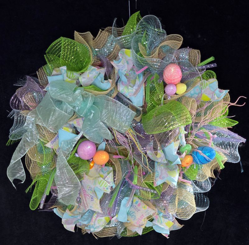 18&quot; Ribbon &amp; Mesh Easter Wreath