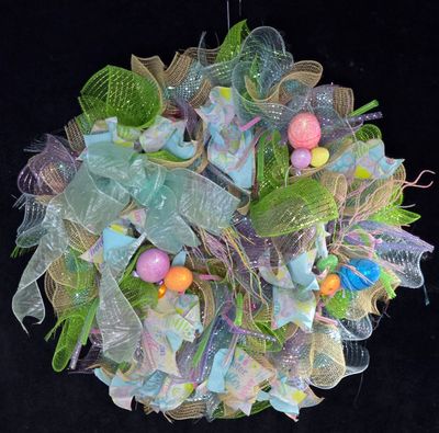 18&quot; Ribbon &amp; Mesh Easter Wreath
