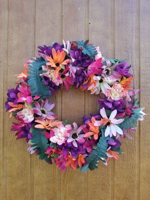 14&quot; Rustic Floral Square Wreath with Vibrant Fall Colors