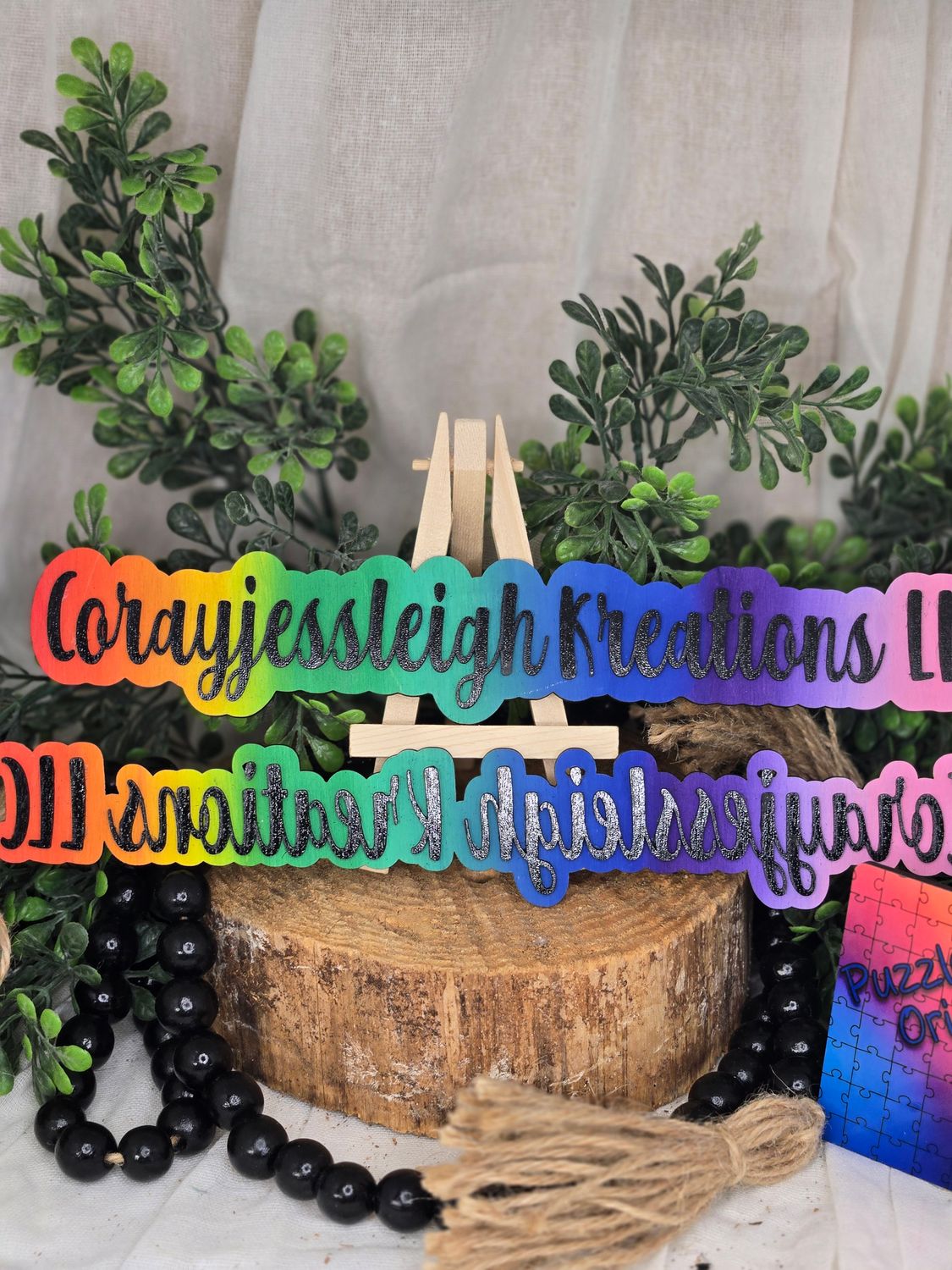 Business Logo Colored Watermark - Laser Cut 2pk