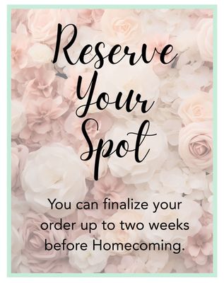 Reserve Your Spot