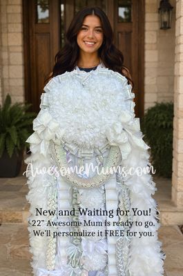 22" Awesome Mum in Silver, White, and Iridescent Ribbon
