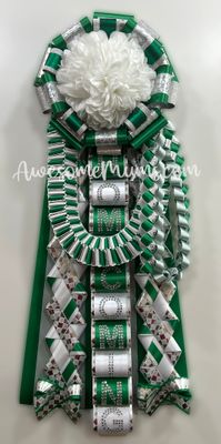 AHS Classic Garter in Green/White/Silver