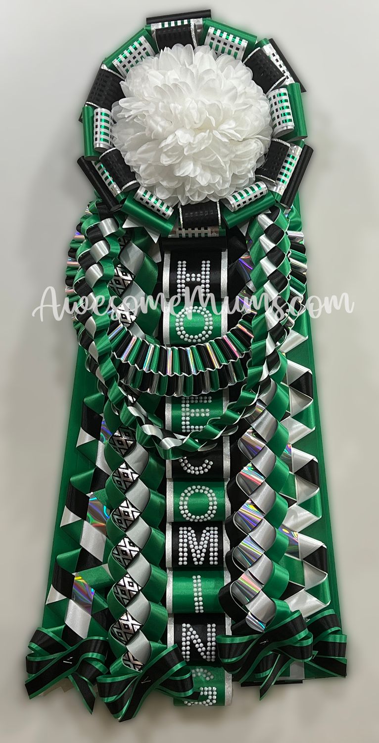 Classic Garter in Green/Black/White/Silver