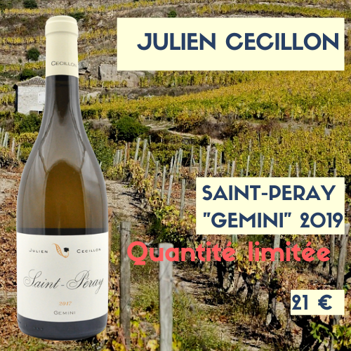 6 bouteilles de Julien Cécillon Saint-Péray 2019 "Gemini" BLANC (21€)