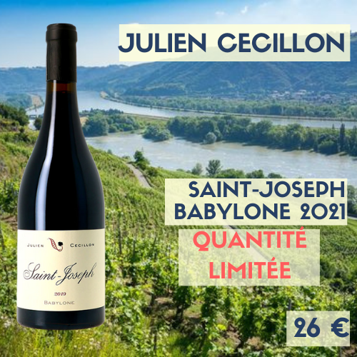 2 bouteilles Saint-Joseph 2021 "Babylone" rouge, Julien Cecillon (26€)