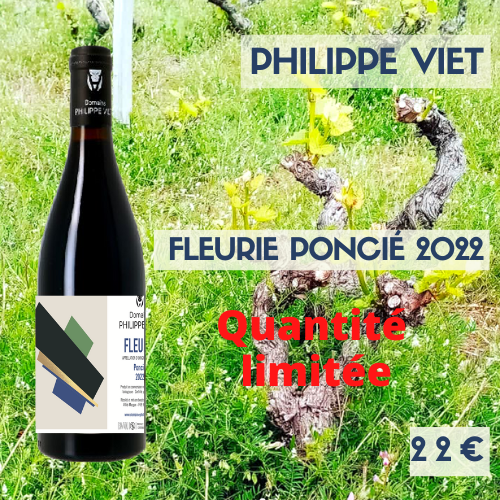 6 bouteilles de Fleurie Poncié 2022 Philippe Viet (22€)
