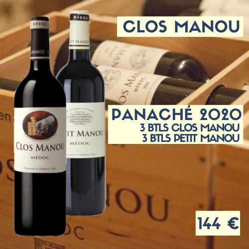 Panaché 3 bouteilles de Clos Manou 2020 et 3 bouteilles de Petit Manou 2020 (144€)
