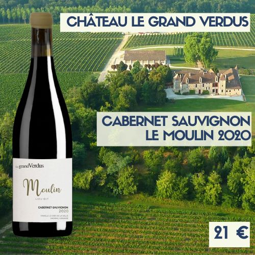 6 bouteilles Le Moulin 2020 — Cabernet Sauvignon du Château le Grand Verdus 2020  (21€)
