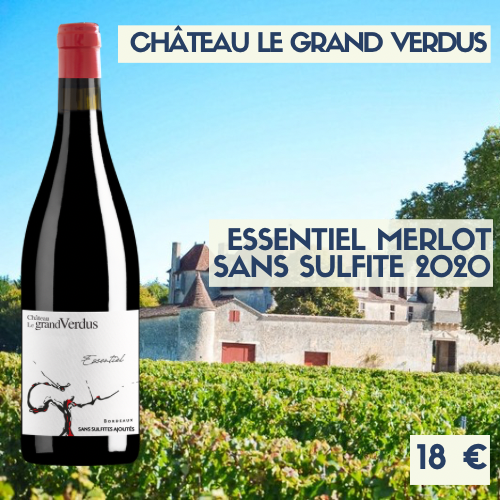 6 bouteilles Essentiel Sans sulfite du Château le Grand Verdus 2020 (18€)