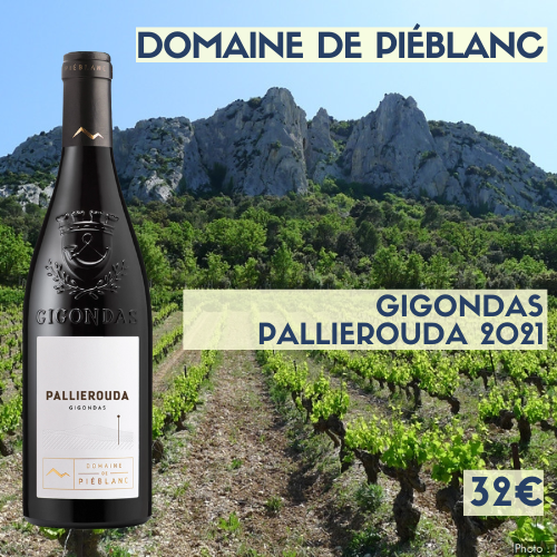 6 bouteilles de Gigondas Domaine de Piéblanc PALLIEROUDA 2021 (32€)