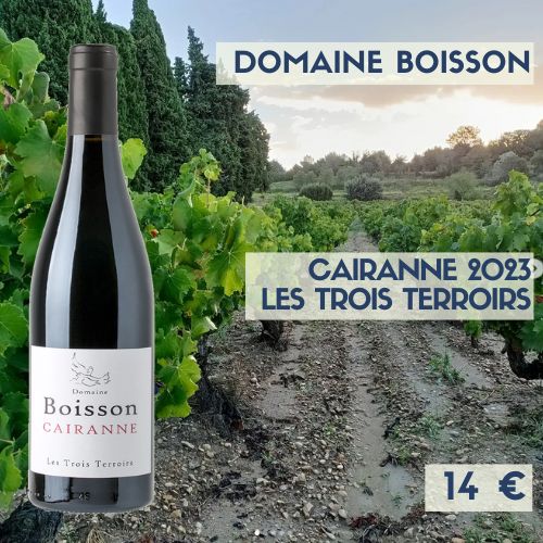 6 bouteilles de Cairanne rouge  Les Trois Terroirs 2023 domaine Boisson (14€)