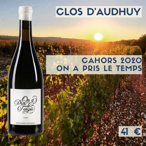 6 bouteilles Clos d&#39;Audhuy Cahors - On a pris le temps 2020 - 41 €