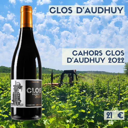 6 bouteilles Cahors Clos d&#39;Audhuy 2022 (21€)