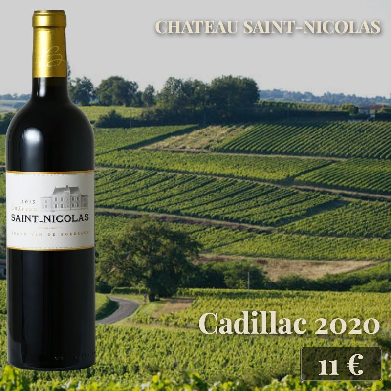 6 bouteilles de Château Saint-Nicolas Cadillac Côtes de Bordeaux 2020 (11€) 6 bouteilles de Château Saint-Nicolas Cadillac Côtes de Bordeaux 2020 (11€)