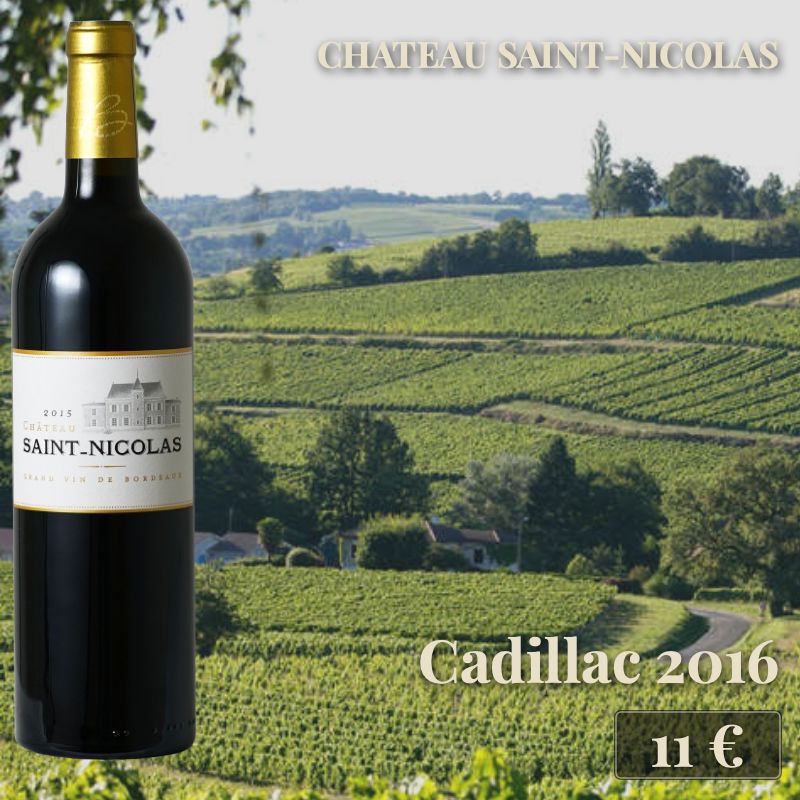 6 bouteilles de Château Saint-Nicolas Cadillac Côtes de Bordeaux 2016 (11€) 6 bouteilles de Château Saint-Nicolas Cadillac Côtes de Bordeaux 2016 (11€)