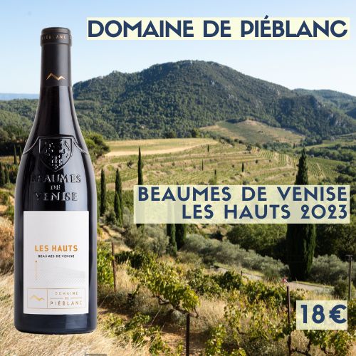 6 bouteilles de Domaine de Piéblanc Beaumes-de-Venise Les Hauts 2023 (18€)