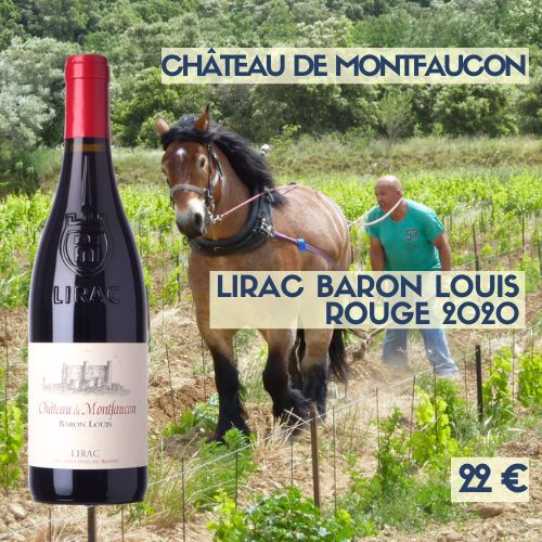 6 bouteilles de Château de Montfaucon Lirac Rouge Baron Louis 2020 (22€)