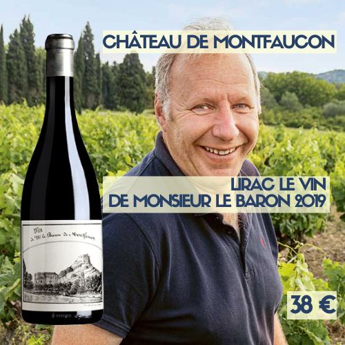6 bouteilles de Château de Montfaucon Lirac Le Vin de Monsieur le Baron 2019 (38€)