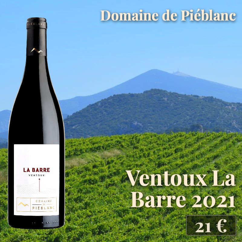 6 bouteilles de "La Barre Ventoux 2021", Domaine de Piéblanc (21€) 6 bouteilles de "La Barre Ventoux 2021", Domaine de Piéblanc (21€)