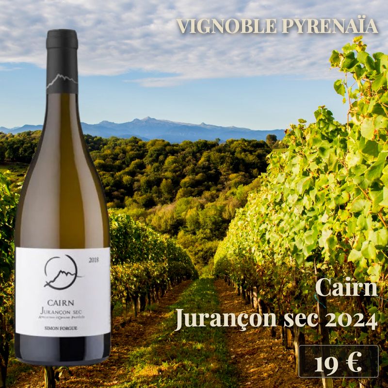 6 bouteilles de "Cairn 2024, Jurançon sec", Vignoble Pyrenaïa (19€) 6 bouteilles de "Cairn 2024, Jurançon sec", Vignoble Pyrenaïa (19€)